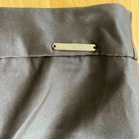 Women’s Brown Gray Shiny Leather Leggings skinny straight leg disco pants - Picture 7 of 7